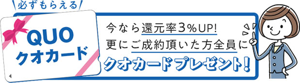 ナンバーワンクレジットのクオカードプレゼントキャンペーン